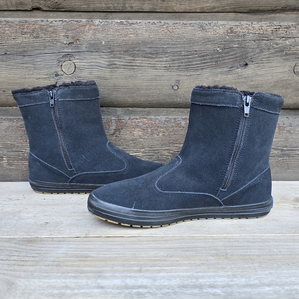 Keds NEW Sunny Side Cozy Suede Shearling-Lined Cabincore Ankle Boots 9M - Picture 5 of 16